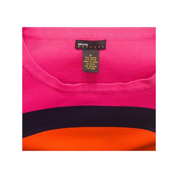 Grace Dresses Colorblock Knit Dress sz M work office weekend wear modern - Picture 3 of 3